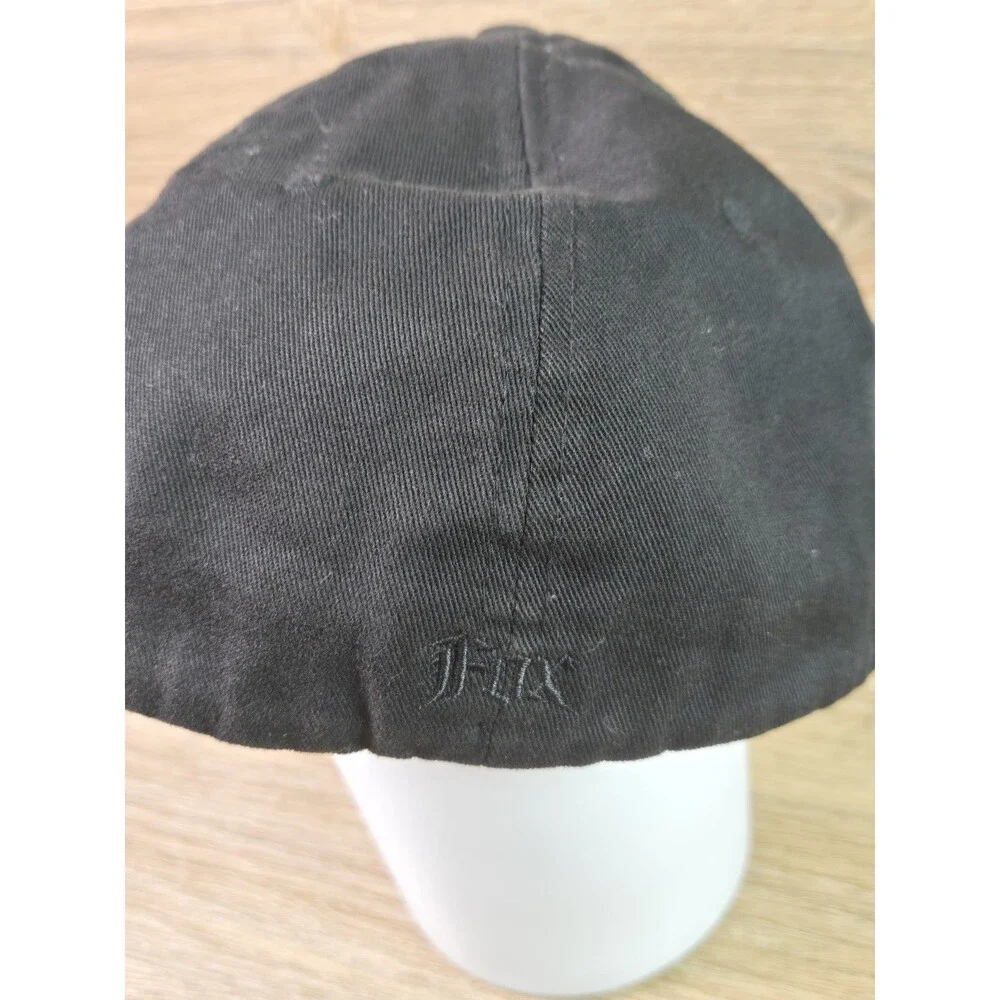 Vintage Fox Motocross Racing Cap Size S/M Flexfit Black On Black with Skull